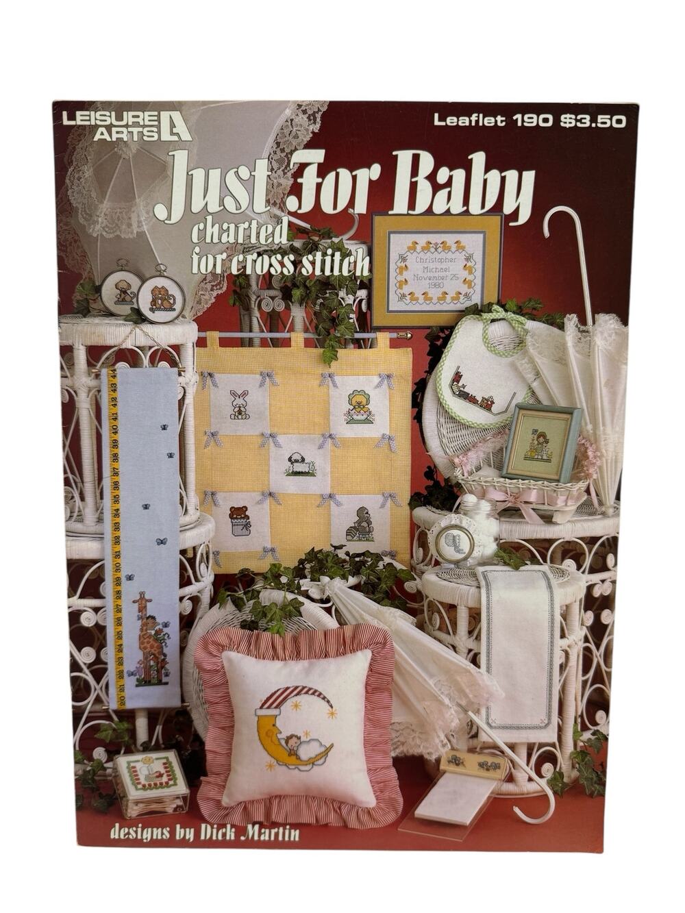 Vintage Just for Baby Cross Stitch Design Leaflet #190 1981 Leisure Arts Gifts